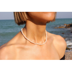 5 mm Cultured Pearl Necklace with 18K Gold Clasp – Handmade 40 cm