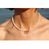5 mm Cultured Pearl Necklace with 18K Gold Clasp – Handmade 40 cm