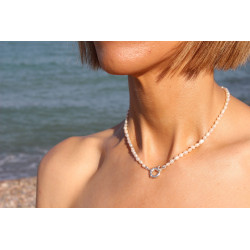 Collar de Perlas de Agua Dulce con Cierre en Plata 925