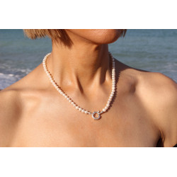 Handmade Cultured Pearl Necklace with Sterling Silver Clasp – 45 cm
