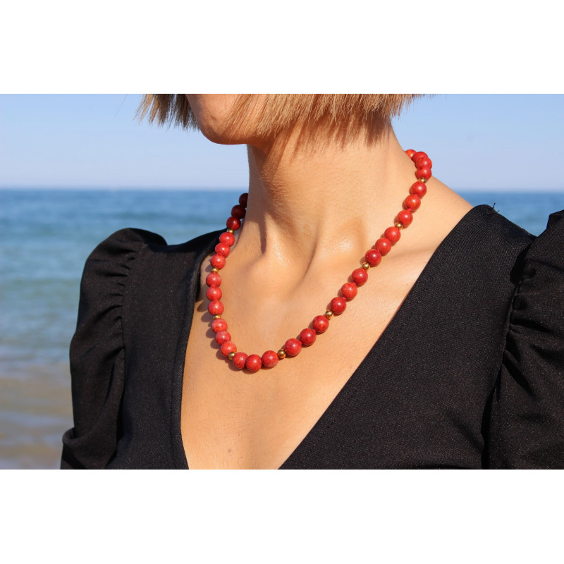 Neacklace Coral y Oro Chloé Neacklace Coral y Oro Chloé