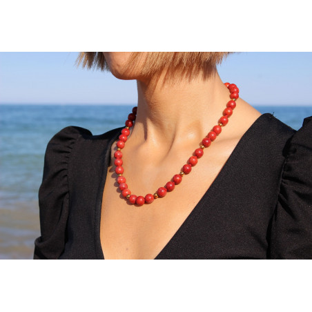 Neacklace Coral y Oro Chloé