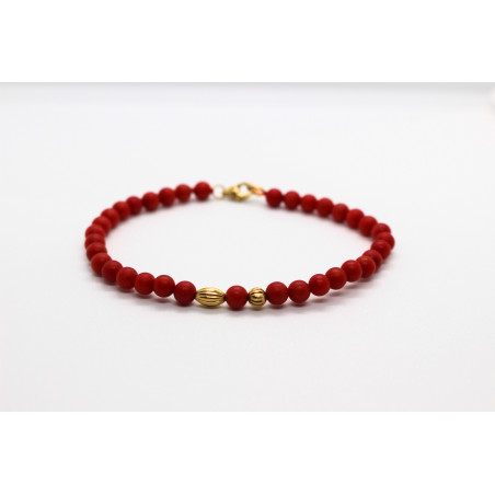 Exclusive 18K Gold and Red Coralina Bracelet – Handcrafted in Spain | Joyas Neit