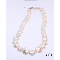 Aria Necklace – 12 mm Cultured Pearls, Sterling Silver, Handmade
