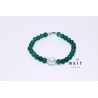 Daphne Green Quartz Bracelet with Pearl and Silver Clasp – 18 cm