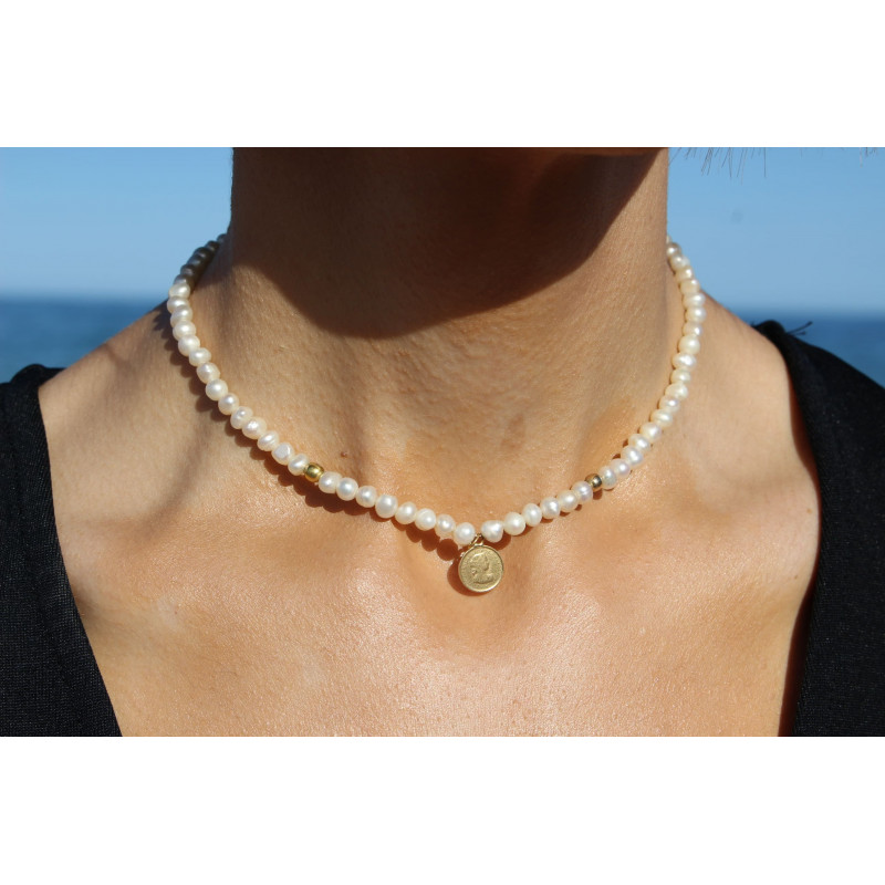 Atenea Necklace in Pearl and 18Karats Gold Atenea Necklace in Pearl and 18Karats Gold