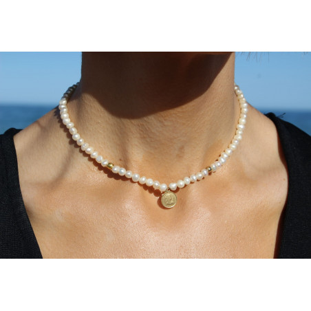 Atenea Necklace in Pearl and 18Karats Gold