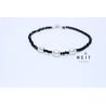 Black Onyx Bracelet with Cultured Pearls and Silver Clasp – 18 cm