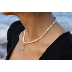 Aqua Marine necklace with 18 karats Gold