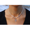 Aqua Marine necklace with 18 karats Gold