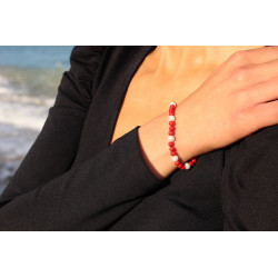 Coral and Pearl Bracelet in Sterling Silver Mya