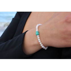 Pulsera con Turquesa y Perla Cultivada Nonna