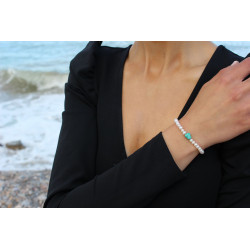 Bracelet with Turquoise and Cultured Pearl Nonna