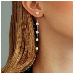 Long Cultured Pearl & 18K Gold Earrings – Timeless Elegance ✨