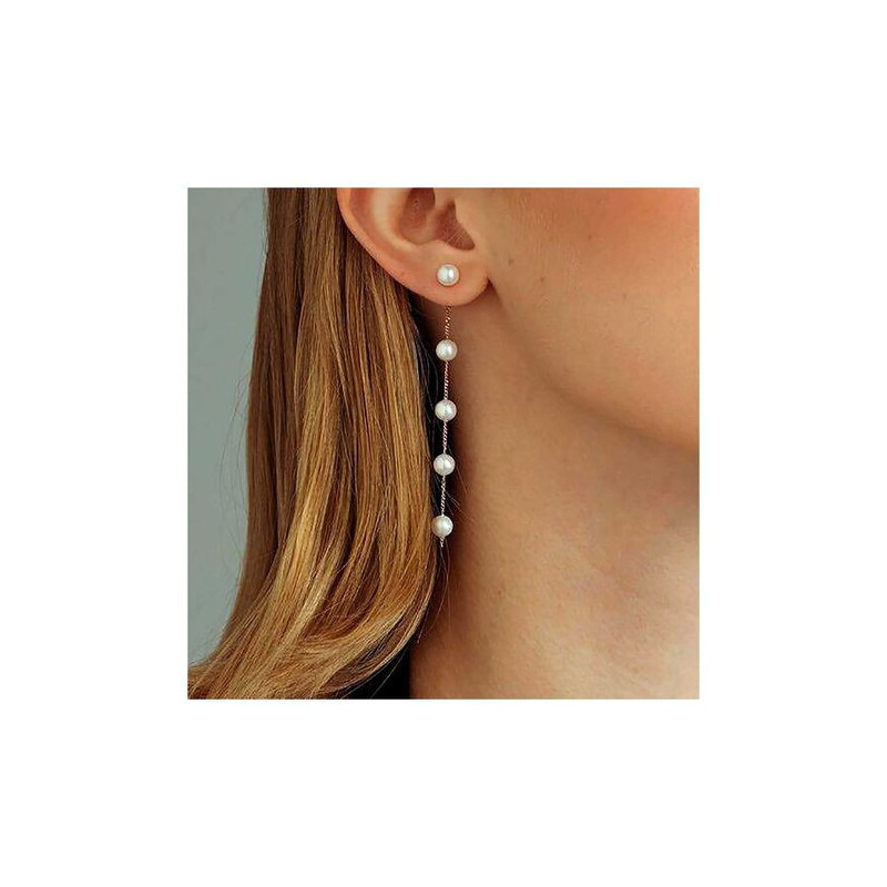 Long Cultured Pearl & 18K Gold Earrings β Timeless Elegance β¨ Long Cultured Pearl & 18K Gold Earrings β Timeless Elegance β¨