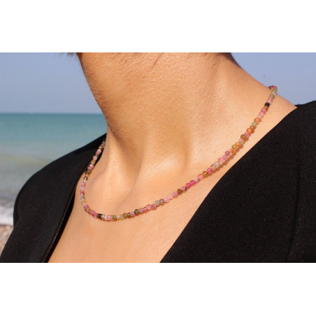 Collar de Cuarzo Rosa 2,8 mm – Plata de Ley 925 | Elegancia y Serenidad