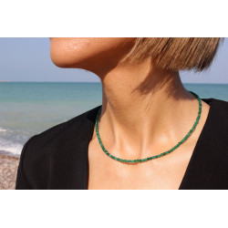 Green Tourmaline Necklace 2.8 mm – 925 Sterling Silver | Handmade Jewelry