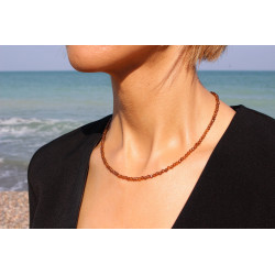 Smoky Quartz Necklace 3 mm – Sterling Silver 925 | Handmade Jewelry