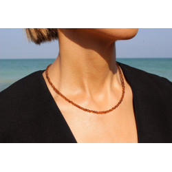 Collar de Cuarzo Ahumado 3 mm – Plata de Ley 925 | Joyería Artesanal