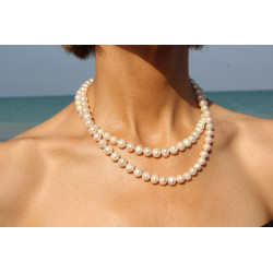 Collar de Perla Natural y Flor de Nácar
