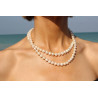 Collar de Perla Natural y Flor de Nácar