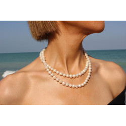 Collar de Perla Natural y Flor de Nácar