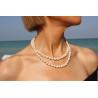 Collar de Perla Natural y Flor de Nácar