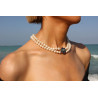 Collar de Perla Natural y Flor de Nácar