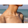 Unique Cultured Pearl Necklace with 18K White Gold Crown | Artisan Jewelry